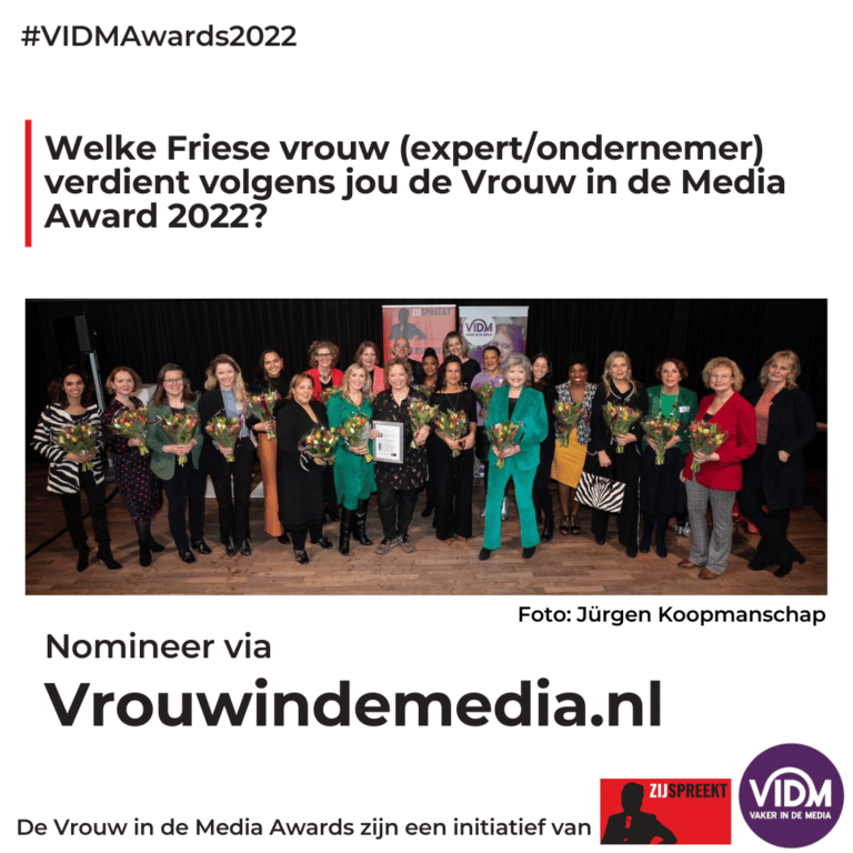 Nominatieronde Vrouw in de Media Award Friesland