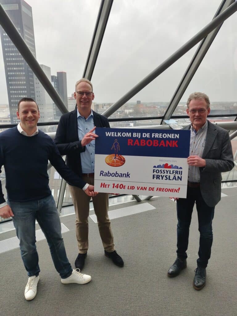 Mijlpaal: Rabobank Friesland 140e lid van Freonen fan Fossylfrij Fryslân