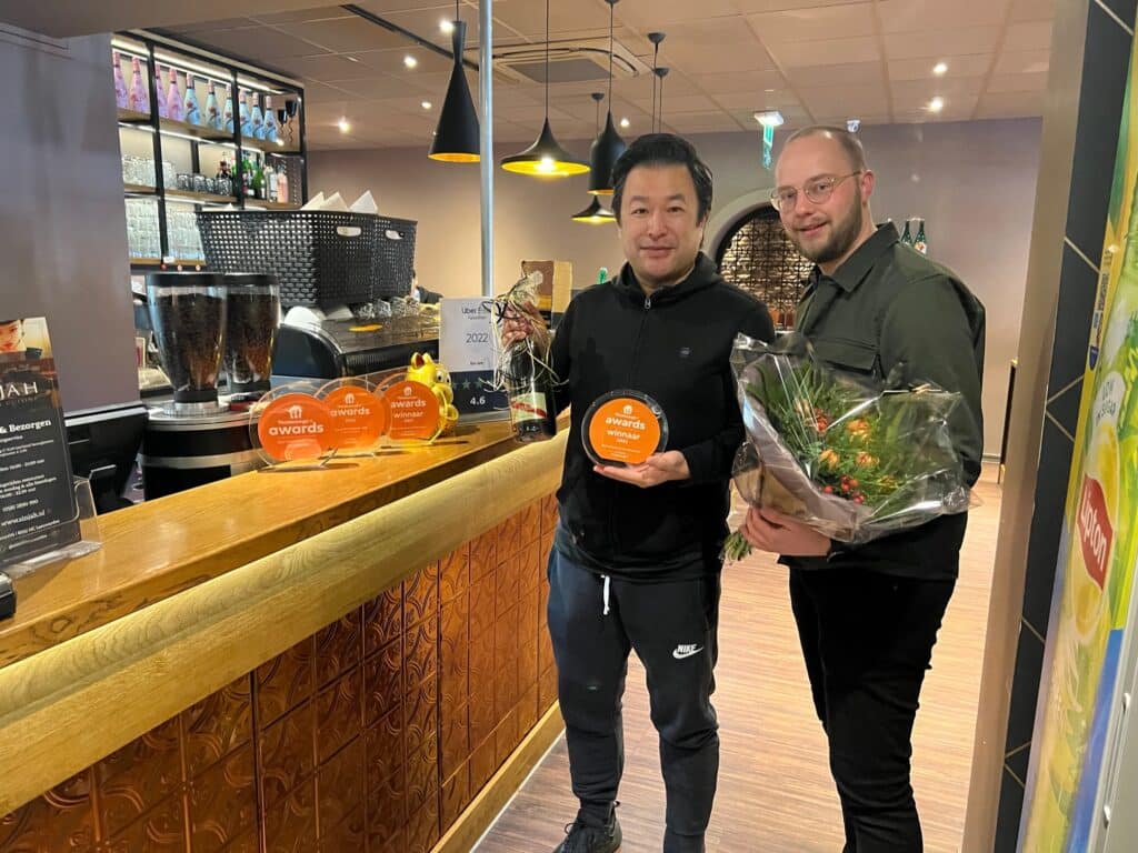 Restaurant Sin Jah wint de Thuisbezorgd.nl Award